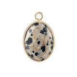 Faceted Natural Gemstone Pendant Gold Bezel Wrapped Oval Stone Charms 21x13mm for DIY Necklace Jewelry Making