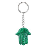 Crystal Hamsa Hand Keychain  Spiritual Protection Bag Pendant Charms Ornament KC0671