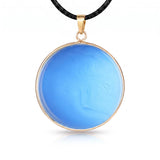 Handcrafted 30mm Natural Gemstone Pendant Necklace 45cm Black Cord | Gold Bezel Healing Crystal Jewelry #SN2060