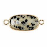 Faceted Oval Gemstone Connector Charms with Double Loops for Jewelry Making DIY Bracelet Necklace #SP2052