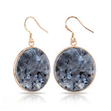 Natural Stone Round Dangle Earrings 30mm Gemstone Crystal Drop Jewelry Gold Plated Hooks #PE2060