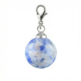 10MM Gemstone Round Ball Pendant Bag Charms for DIY Making Jewelry Silver Lobster Clasp Crystal Sphere Healing Chakra