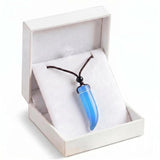 Green Aventurine Ox-Horn Stone Pendant Necklace Adjustable Rope In Gift Box Healing Stone Choker for Men Women #SN2017