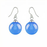 Women Gemstone Balls Drop Earring Healing Chakra Crystal 10MM Beads Dangle Earrings