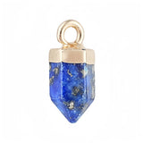 Mini Hexagonal Point Crystal Pendant Natural Stone Bullet Shape Charm for DIY Jewelry Making Necklace Earrings Supplies