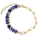 6MM Heart Shape Gemstone Paperclip Chain Bracelet Gold Stainless Steel Adjustable Dainty Stackable Women Jewelry #SB3164