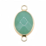 13x18mm Faceted Oval Gemstone Connectors Charms with Double Loops for DIY Jewelry Making #SP2053