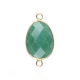 Faceted Teardrop Gemstone Connectors Charms with Double Loops for DIY Jewelry #SP2049