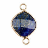 Natural Stone Rhombus Connector Pendant 15mm Faceted Double Loop Links Pocket Healing Reiki Chakra Decor DIY Jewelry Making #SP2051