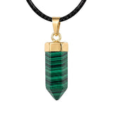 Natural Crystal Hexagonal Bullet Stone Necklace Mini Point Pendant Gold Color Chain Jewelry Women Healing Chakra Choker