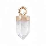 Mini Hexagonal Point Crystal Pendant Natural Stone Bullet Shape Charm for DIY Jewelry Making Necklace Earrings Supplies