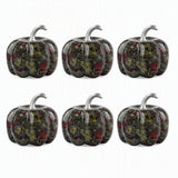 6PCS 30mm Mini Crystal Pumpkin Natural Gemstone Decorative Pumpkin Halloween Fall Desk Ornament