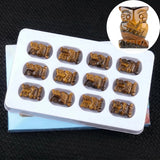 12Pcs Crystal Owl Figurine Set | Hand-Carved Gemstone Owl Collection Gift Box