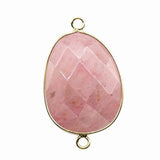 Faceted Irregular Teardrop Stone Connector Charms with Double Loops for Jewelry Making DIY Bracelet Necklace #SP2054