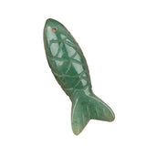 Handmade Craved Sculpted Fish Gemstone Pendant for Making Jewelry 15x40mm Stone Charm