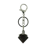 Orgone Crystal Faceted Cone Keychain, Sacred Tree of Life Charm, Genuine Stone Chip Resin Amulet Keyring Accessory for Men & Women