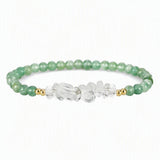 4mm Natural Gemstone Round Bead Stretch Bracelet With Clear Quartz Chip Crystal & Gold Spacers Unisex Healing Stackable Wristband Multi‑Stone Gift #SB3144