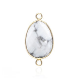 Faceted Teardrop Gemstone Connectors Charms with Double Loops for DIY Jewelry #SP2049