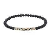 Matte Black Onyx 4mm Round Bead Bracelet Heishi Spacer Stone Bead Unisex Elastic Stackable Healing Crystal Wrist Jewelry #SB3156