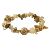 Handmade Natural Irregular Chip Stone Bracelet Elastic 12MM Round Gemstone Bead for Women #SB3160
