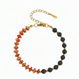 6MM Heishi Disc Spacer Round Bead Lava Stone Essential Oil Diffuser Gemstone Bracelet Gold Chain Adjustable #SB3145