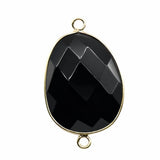 Faceted Irregular Teardrop Stone Connector Charms with Double Loops for Jewelry Making DIY Bracelet Necklace #SP2054