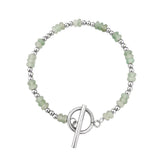 4MM Natural Stone Heishi Disc Bracelet Silver OT Toggle Clasp Dainty Stackable Boho Crystal Beaded Bracelets Women Jewelry #SB3147S