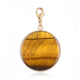 30mm Round Gemstone Pendant  Tag Charm for DIY Necklaces, Earrings & Bracelets #SP2060