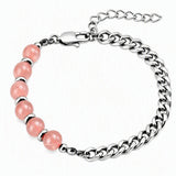 8MM Natural Stone Bead Stainless Steel Curb Chain Bracelet Unisex Healing Crystal Adjustable Men Women Stackable Jewelry #SB3152