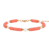 Handmade Flat Disc Natural Gemstone Bracelet 6mm Heishi Beads With Freshwater Pearls Silver Clasp Chain Adjustable Women #SB3137