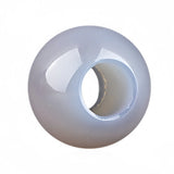 12mm Round Natural Gemstone Large Hole Beads, 5mm Big Hole Polished Stone Ball Beads for DIY Jewelry Making