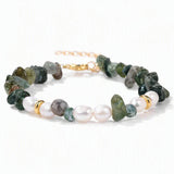 Wholesale Natural Gravel Stone Freshwater Pearl Bracelet Multi Color Crystal Beaded Bracelet Jewelry Gift for Women #SB3136