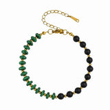 6MM Heishi Disc Spacer Round Bead Matte Onyx Gemstone Bracelet Gold Chain Adjustable #SB3145