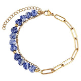 6MM Heart Shape Gemstone Paperclip Chain Bracelet Gold Stainless Steel Adjustable Dainty Stackable Women Jewelry #SB3164