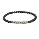 4mm Lava Rock Round Bead Bracelet Natural Stone Flat Disc Bead Stretch Bracelet Boho Crystal Jewelry for Women #SB3156