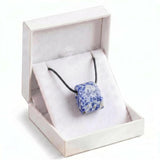 Black Obsidian Trapezoid Crystal Choker Necklace Unisex Healing Chakra Gemstone Jewelry Adjustable Rope Comes in Gift Box