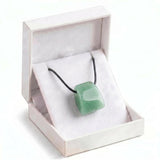 Trendy Geometric Trapezoid Crystal Choker Necklace Unisex Healing Chakra Gemstone Jewelry Adjustable Rope Comes in Gift Box