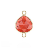Faceted Teardrop Gemstone Connectors Charms with Double Loops DIY Jewelry Bracelet Necklace #SP2048