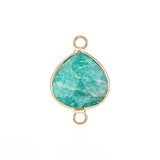 Faceted Teardrop Gemstone Connectors Charms with Double Loops DIY Jewelry Bracelet Necklace #SP2048