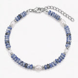 6MM Heishi Disc Stone Bracelet Freshwater Pearl Gold Adjustable Chain Boho Stackable Beaded Jewelry For Women #SB3137