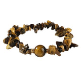 Handmade Natural Irregular Chip Stone Bracelet Elastic 12MM Round Gemstone Bead for Women #SB3160