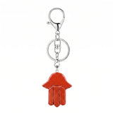 Spiritual Hamsa Hand Key Ring – Natural Stone Healing Amulet KC0671