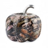 30MM Hand Carved Natural Stone Pumpkin Statue Rose Quartz Tiger Eye Crystal Pumpkin Halloween Harvest Decor
