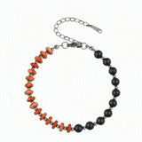 6MM Heishi Disc Spacer Round Bead Matte Onyx Gemstone Bracelet Silver Chain Adjustable #SB3145