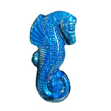 Natural Labradorite Hand Carved Seahorse Figurine Blue Flash Crystal Stone Sea Life Statue for Home Decor Crystal Healing Gift