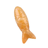 Handmade Craved Sculpted Fish Gemstone Pendant for Making Jewelry 15x40mm Stone Charm