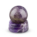 Natural Crystal Sphere 25mm Polished Gemstone Ball With Matching Stone Base Healing Crystal Ball for Home Decoration Chakra