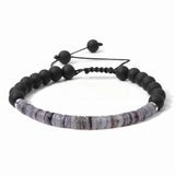 6MM/8MM Matte Black Onyx Bead Braided Bracelet Colorful Shell Heishi Disc Adjustable Woven Bracelets Women Boho Jewelry #M028SB3149