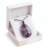 Fancy Jasper Trapezoid Crystal Pendant Necklace Adjustable Rope Choker Natural Stone Healing Reiki Jewelry Unisex Gift Box #SN2028