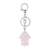 Spiritual Hamsa Hand Key Ring – Natural Stone Healing Amulet KC0671